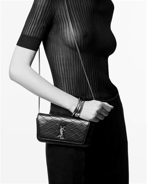 ysl phone case crossbody|SAINT LAURENT Gaby quilted leather phone case .